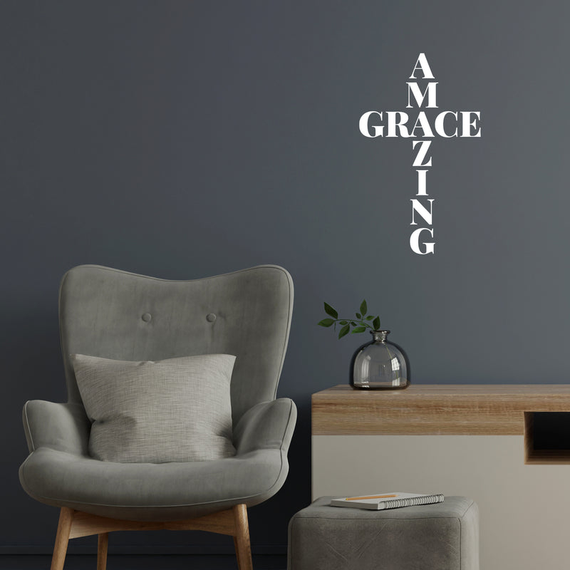 Vinyl Wall Art Decal - Amazing Grace - 15" x 9" - Modern Motivational Self Esteem Quote Sticker For Home Office Bedroom Living Room Window Coffee Shop Decor 2