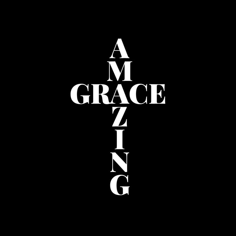 Vinyl Wall Art Decal - Amazing Grace - 15" x 9" - Modern Motivational Self Esteem Quote Sticker For Home Office Bedroom Living Room Window Coffee Shop Decor 1