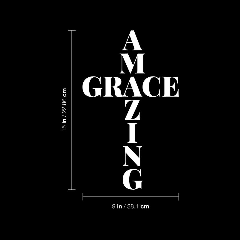 Vinyl Wall Art Decal - Amazing Grace - 15" x 9" - Modern Motivational Self Esteem Quote Sticker For Home Office Bedroom Living Room Window Coffee Shop Decor 3