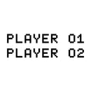 Vinyl Wall Art Decal - Player 01 Player 02 - 4. Trendy Pixel Style Quote Sticker For Home Office Living Room Gamer Teen Bedroom Kids Room Mirror Decor 1