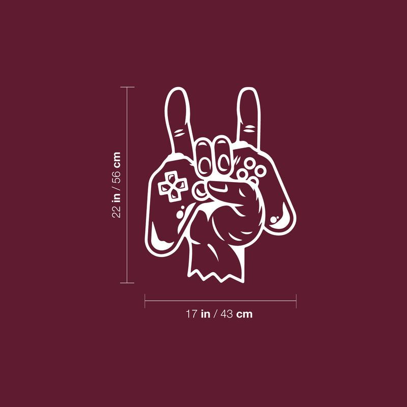Vinyl Wall Art Decal - Hand With Game Controller - 22" x 17" - Trendy Show Rock Design Sticker For Home Office Living Room Gamer Teen Bedroom Kids Room Mirror Decor 4
