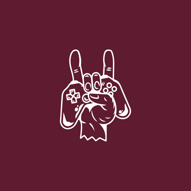 Vinyl Wall Art Decal - Hand With Game Controller - 22" x 17" - Trendy Show Rock Design Sticker For Home Office Living Room Gamer Teen Bedroom Kids Room Mirror Decor 1