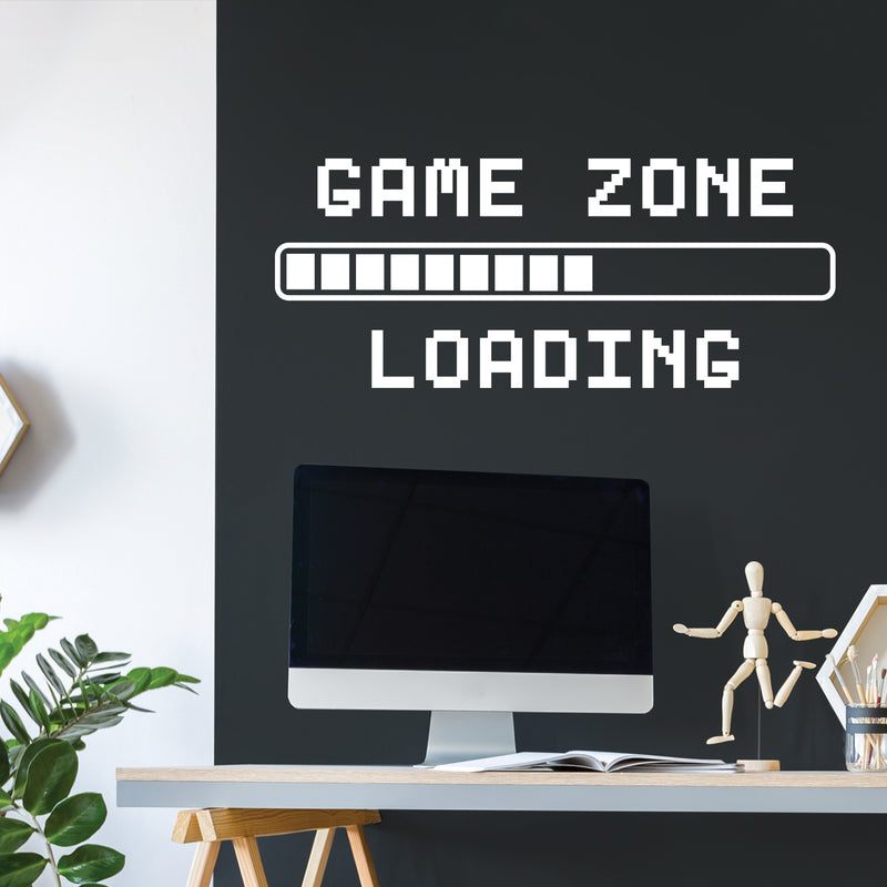 Vinyl Wall Art Decal - Game Zone Loading Gamer - 15" x 36.5" - Trendy Positive Cool Design Quote Sticker For Home Kids Room Playroom Gaming Room Daycare Kinder Toys Storefront Decor 2