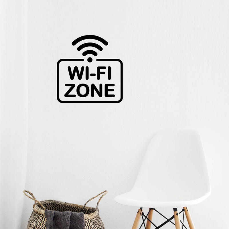 Vinyl Wall Art Decal - Wi-Fi Zone - 10. Modern Trendy Cool Design Sing Quote Sticker For Home Windows Doors Playroom Gaming Room Office Coffee Shop Storefront Decor 2