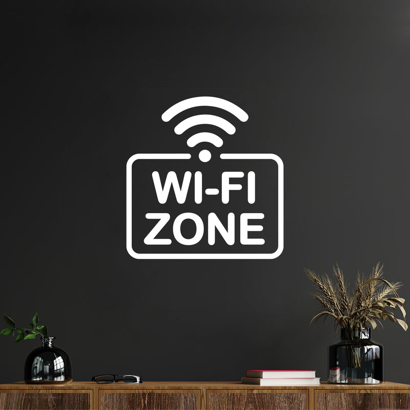 Vinyl Wall Art Decal - Wi-Fi Zone - 10. Modern Trendy Cool Design Sing Quote Sticker For Home Windows Doors Playroom Gaming Room Office Coffee Shop Storefront Decor 5