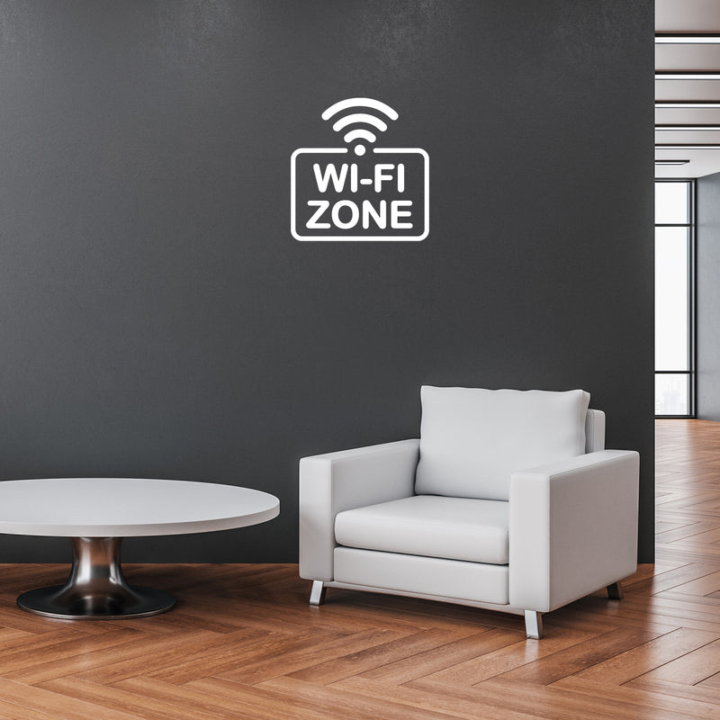 Vinyl Wall Art Decal - Wi-Fi Zone - 10.5" x 10" - Modern Trendy Cool Design Sing Quote Sticker For Home Windows Doors Playroom Gaming Room Office Coffee Shop Storefront Decor 3