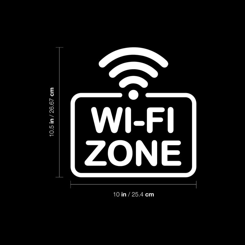 Vinyl Wall Art Decal - Wi-Fi Zone - 10.5" x 10" - Modern Trendy Cool Design Sing Quote Sticker For Home Windows Doors Playroom Gaming Room Office Coffee Shop Storefront Decor 4