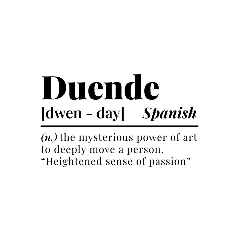 Vinyl Wall Art Decal - Duende Definition - 15" x 11" - Trendy Inspirational Life Quote Sticker For Home Office Bedroom Living Room Store Coffee Shop Decor 1