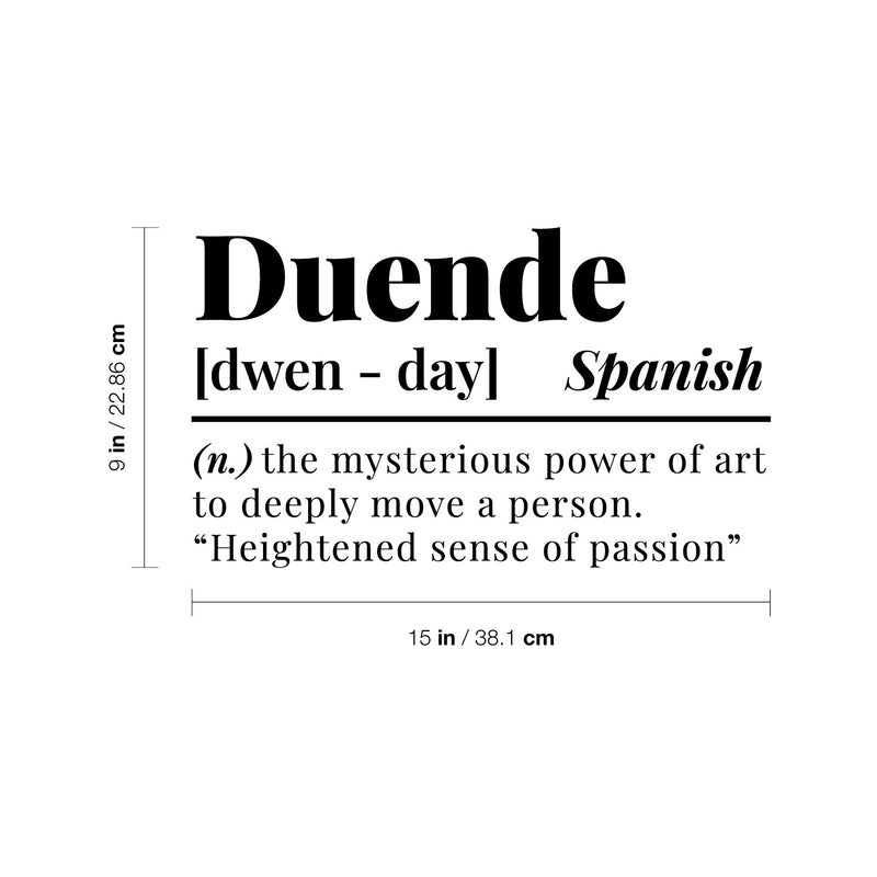 Vinyl Wall Art Decal - Duende Definition - 1- Trendy Inspirational Life Quote Sticker For Home Office Bedroom Living Room Store Coffee Shop Decor 4