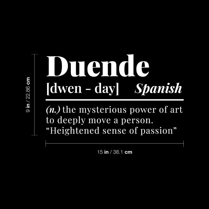 Vinyl Wall Art Decal - Duende Definition - 15" x 11" - Trendy Inspirational Life Quote Sticker For Home Office Bedroom Living Room Store Coffee Shop Decor 4