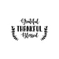 Vinyl Wall Art Decal - Grateful Thankful Blessed - 15" x 25" - Modern Inspiring Lovely Fall Season Design Sticker For Home Family Room Playroom Classroom Office Coffee Shop Storefront Decor 1