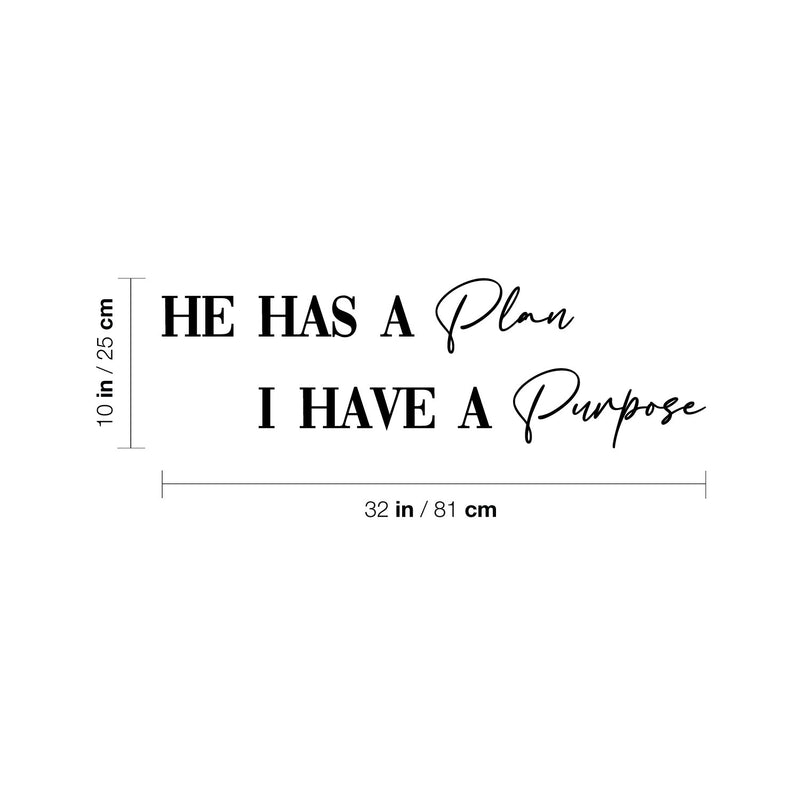 Vinyl Wall Art Decal - He Has A Plan - inspirational Modern Lovely Spiritual Quote Sticker For Home Bedroom Living Room Closet Coffee Shop Religious Center Decor 4