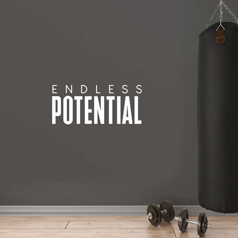 Vinyl Wall Art Decal - Endless Potential - 15.5" x 35" - Trendy Motivational Positive Lifestyle Quote Sticker For Home Bedroom School Classroom Office Coffee Shop Gym Fitness Decor 3