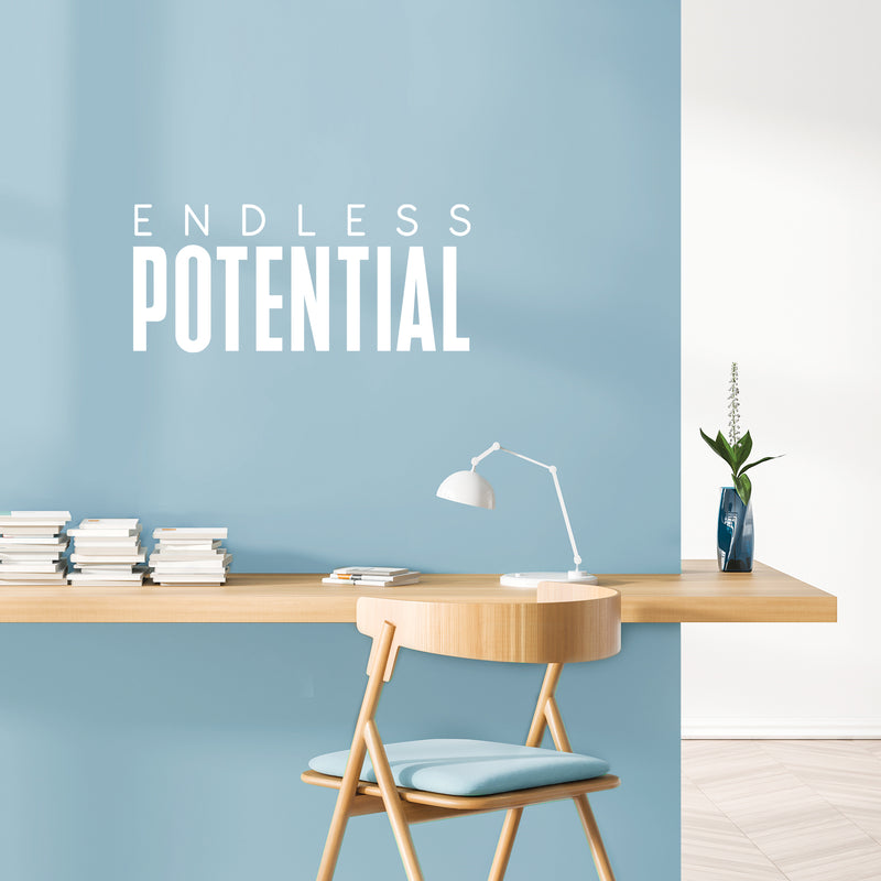 Vinyl Wall Art Decal - Endless Potential - 15.5" x 35" - Trendy Motivational Positive Lifestyle Quote Sticker For Home Bedroom School Classroom Office Coffee Shop Gym Fitness Decor 2