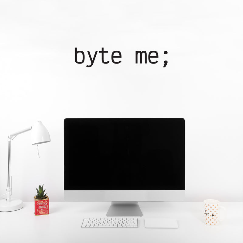 Vinyl Wall Art Decal - Byte Me - 5" x 21" - Trendy Motivational Programming Quote Sticker For Home School Office Engineering University Classroom Decor 2