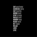 Vinyl Wall Art Decal - Think Exercise Eat And More - 26" x 12" - Trendy Motivational Positive Healthy Quote Sticker For Home Yoga CrossFit Center Gym Fitness Lifestyle Decor 1