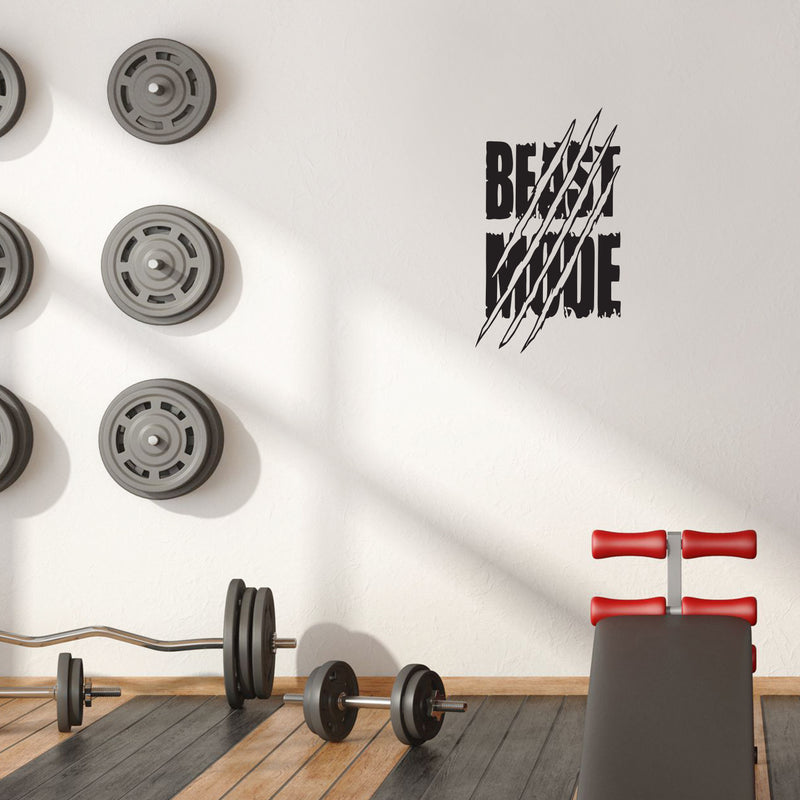 Vinyl Wall Art Decal - Beast Mode - 27" x 17" - Trendy Motivational Positive Design Healthy Quote Sticker For Office Workout Room Yoga Dance CrossFit Center Gym Fitness Lifestyle Decor 3