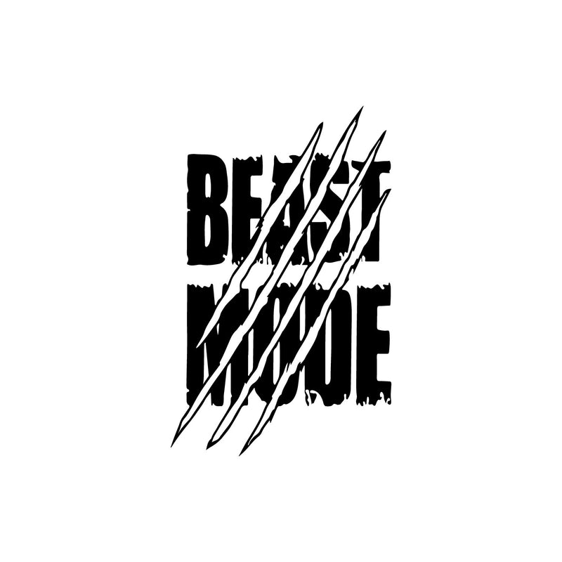 Vinyl Wall Art Decal - Beast Mode - 27" x 17" - Trendy Motivational Positive Design Healthy Quote Sticker For Office Workout Room Yoga Dance CrossFit Center Gym Fitness Lifestyle Decor 1