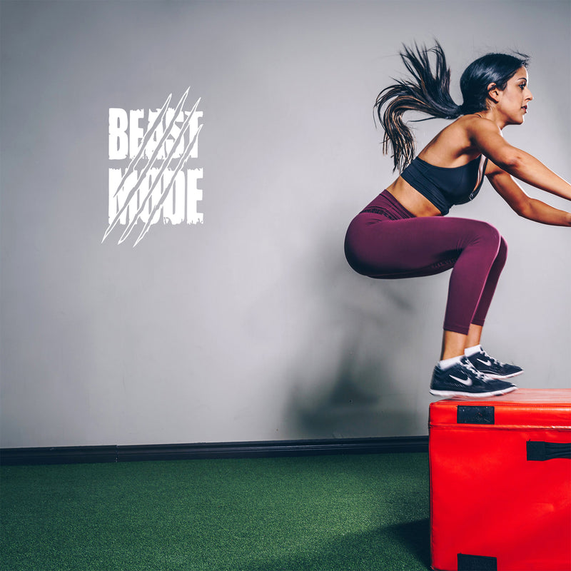 Vinyl Wall Art Decal - Beast Mode - 27" x 17" - Trendy Motivational Positive Design Healthy Quote Sticker For Office Workout Room Yoga Dance CrossFit Center Gym Fitness Lifestyle Decor 2