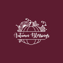 Vinyl Wall Art Decal - Autumn Blessings - 17" x 23" - Modern Lovely Fall Pumpkins Season Design Sticker For Home Family Room School Office Coffee Shop Doors Windows Storefront Decor 1