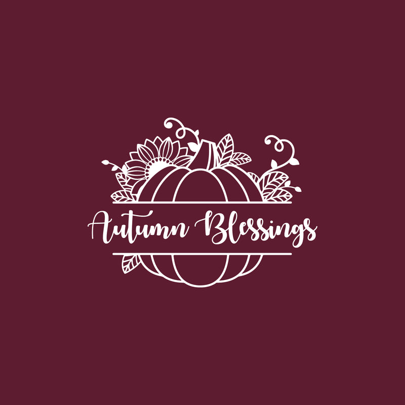 Vinyl Wall Art Decal - Autumn Blessings - 17" x 23" - Modern Lovely Fall Pumpkins Season Design Sticker For Home Family Room School Office Coffee Shop Doors Windows Storefront Decor 1