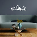 Vinyl Wall Art Decal - Thankful - 6" x 15" - Modern Inspiring Lovely Little Pumpkin Thanksgiving Season Design Sticker For Home School Office Coffee Shop Windows Storefront Decor 3