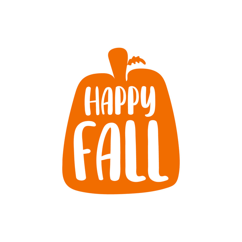 Vinyl Wall Art Decal - Happy Fall - Modern Lovely Autumn Season Pumpkin Design Sticker For Home Family Room School Office Coffee Shop Doors Windows Storefront Decor 1
