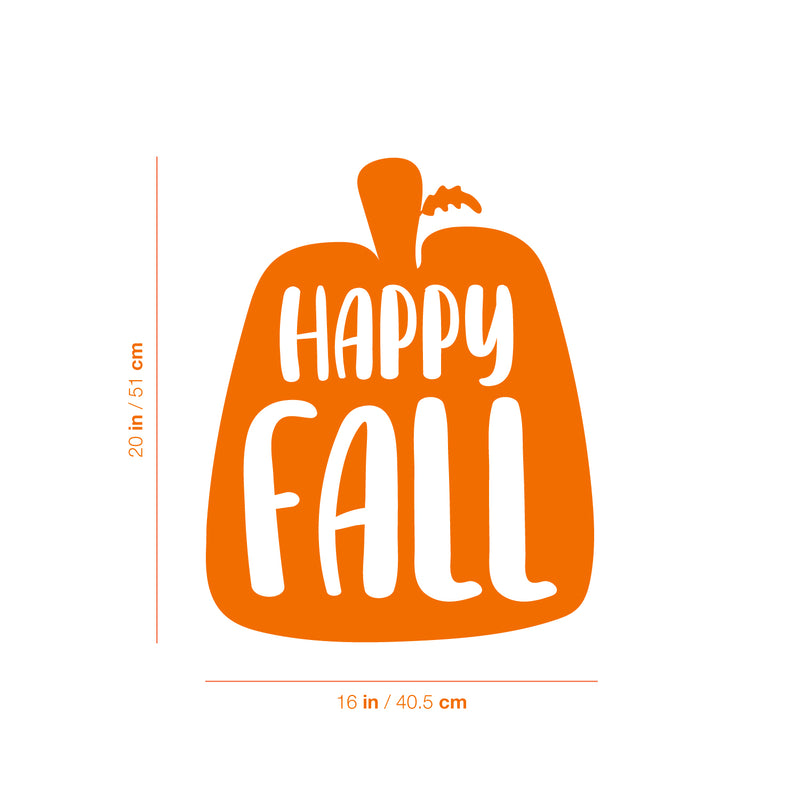 Vinyl Wall Art Decal - Happy Fall - Modern Lovely Autumn Season Pumpkin Design Sticker For Home Family Room School Office Coffee Shop Doors Windows Storefront Decor 4