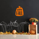 Vinyl Wall Art Decal - Happy Fall - 20" x 16" - Modern Lovely Autumn Season Pumpkin Design Sticker For Home Family Room School Office Coffee Shop Doors Windows Storefront Decor 3