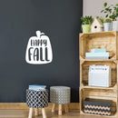 Vinyl Wall Art Decal - Happy Fall - 20" x 16" - Modern Lovely Autumn Season Pumpkin Design Sticker For Home Family Room School Office Coffee Shop Doors Windows Storefront Decor 2