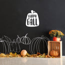 Vinyl Wall Art Decal - Happy Fall - 20" x 16" - Modern Lovely Autumn Season Pumpkin Design Sticker For Home Family Room School Office Coffee Shop Doors Windows Storefront Decor 3
