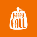 Vinyl Wall Art Decal - Happy Fall - 20" x 16" - Modern Lovely Autumn Season Pumpkin Design Sticker For Home Family Room School Office Coffee Shop Doors Windows Storefront Decor 1