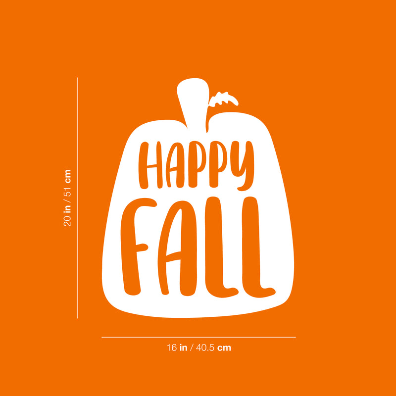 Vinyl Wall Art Decal - Happy Fall - 20" x 16" - Modern Lovely Autumn Season Pumpkin Design Sticker For Home Family Room School Office Coffee Shop Doors Windows Storefront Decor 4