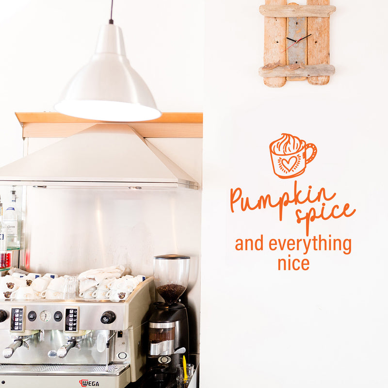 Vinyl Wall Art Decal - Pumpkin Spice And Everything Nice - 16.5" x 15" - Grateful Inspirational Thanksgiving Season Quote Sticker For Home Entry Door Dining Room Storefront Decor 3