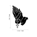 Vinyl Wall Art Decal - Praying Hands With Rosary Beads - 5.- Inspirational Religious Bumper Sticker For Cars Window Makeup Notebooks Laptops Mugs Bedroom Mirror Decor 4