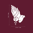 Vinyl Wall Art Decal - Praying Hands With Rosary Beads - 5.5" x 8" - Inspirational Religious Bumper Sticker For Cars Window Makeup Notebooks Laptops Mugs Bedroom Mirror Decor 4