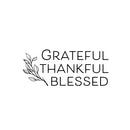 Vinyl Wall Art Decal - Grateful Thankful Blessed - 10.5" x 25" - Modern Lovely Inspiring Thanksgiving Quote Sticker For Home Family Room School Office Coffee Shop Windows Storefront Decor 1