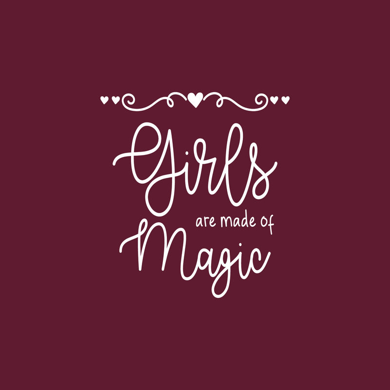 Vinyl Wall Art Decal - Girls Are Made Of Magic - 17" x 18.5" - Modern Inspirational Cute Quote Sticker For Home School Kids Room Office Teen Bedroom Living Room Classroom Decor 1