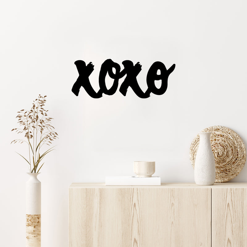 Vinyl Wall Art Decal - XOXO - 14" x 5.5" - Kisses & Hugs Modern Inspirational Quote Sticker For Couples Home Office Boyfriend Girlfriend Bedroom Valentine's Day Decor 3