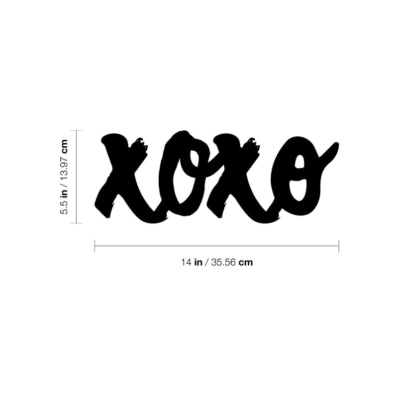 Vinyl Wall Art Decal - XOXO - 14" x 5.5" - Kisses & Hugs Modern Inspirational Quote Sticker For Couples Home Office Boyfriend Girlfriend Bedroom Valentine's Day Decor 4