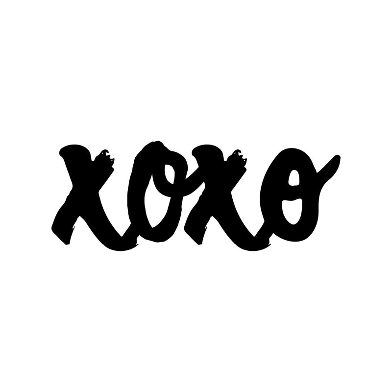 Vinyl Wall Art Decal - XOXO - 14" x 5.5" - Kisses & Hugs Modern Inspirational Quote Sticker For Couples Home Office Boyfriend Girlfriend Bedroom Valentine's Day Decor 1