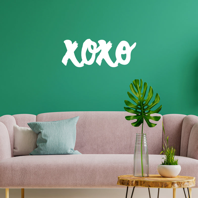 Vinyl Wall Art Decal - XOXO - 14" x 5.5" - Kisses & Hugs Modern Inspirational Quote Sticker For Couples Home Office Boyfriend Girlfriend Bedroom Valentine's Day Decor 3