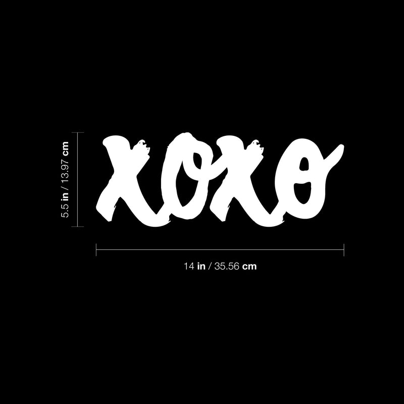 Vinyl Wall Art Decal - XOXO - 14" x 5.5" - Kisses & Hugs Modern Inspirational Quote Sticker For Couples Home Office Boyfriend Girlfriend Bedroom Valentine's Day Decor 4