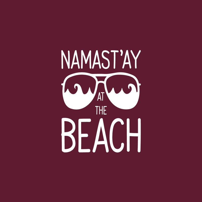 Vinyl Wall Art Decal - Namast'ay At The Beach - 17" x 22" - Sunglasses Shape Trendy Inspirational Quote Sticker For Beach Lovers Home Office Bedroom Living Room Store Decor 1