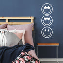 Vinyl Wall Art Decal - Happy Faces - 9" x 27.5" - Happy Face Modern Inspirational Positive Stickers For Kids Room Door Home Office Children Bedroom School Playroom Decor 3
