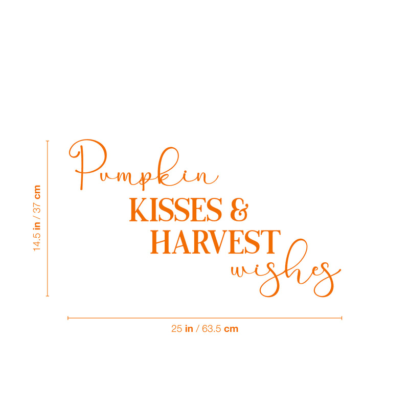 Vinyl Wall Art Decal - Pumpkin Kisses & Harvest Wishes - 14. Inspiring Lovely Autumn Season Quote Sticker For Home Bedroom Family Room Office Coffee Shop Storefront Decor 4