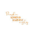 Vinyl Wall Art Decal - Pumpkin Kisses & Harvest Wishes - 14.5" x 25" - Inspiring Lovely Autumn Season Quote Sticker For Home Bedroom Family Room Office Coffee Shop Storefront Decor 1