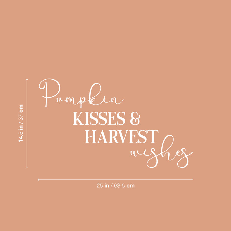 Vinyl Wall Art Decal - Pumpkin Kisses & Harvest Wishes - 14.5" x 25" - Inspiring Lovely Autumn Season Quote Sticker For Home Bedroom Family Room Office Coffee Shop Storefront Decor 4