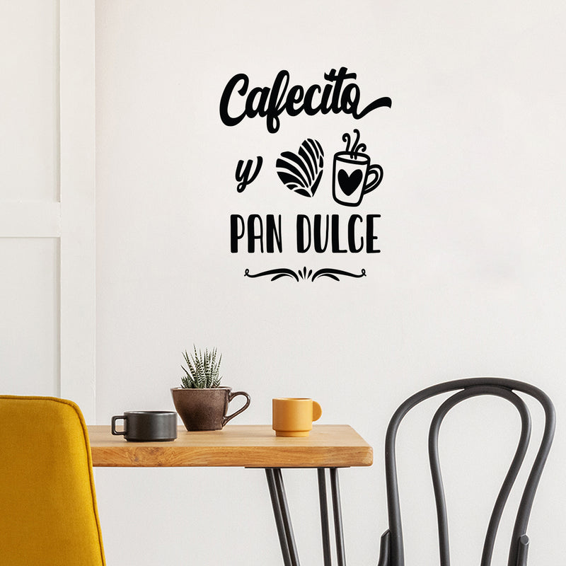 Vinyl Wall Art Decal - Cafecito Y Pan Dulce - Modern Cafe Spanish Quote Quote Sticker For Coffee Lovers Home Kitchen Dining Room Latina Office kitchenette Decor 2