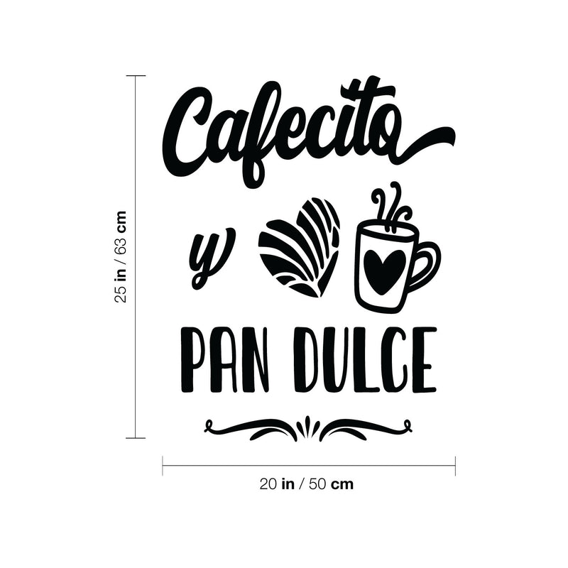 Vinyl Wall Art Decal - Cafecito Y Pan Dulce - Modern Cafe Spanish Quote Quote Sticker For Coffee Lovers Home Kitchen Dining Room Latina Office kitchenette Decor 4